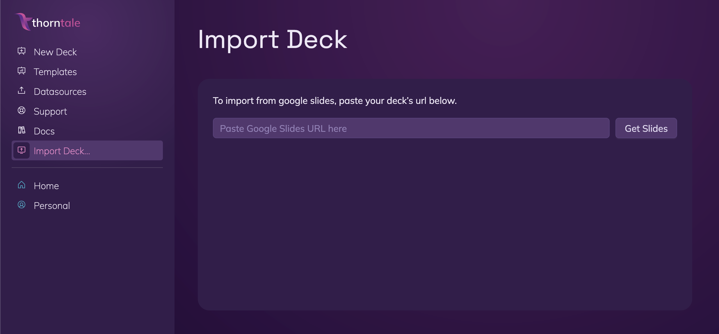 Thorntale's Import Deck page
