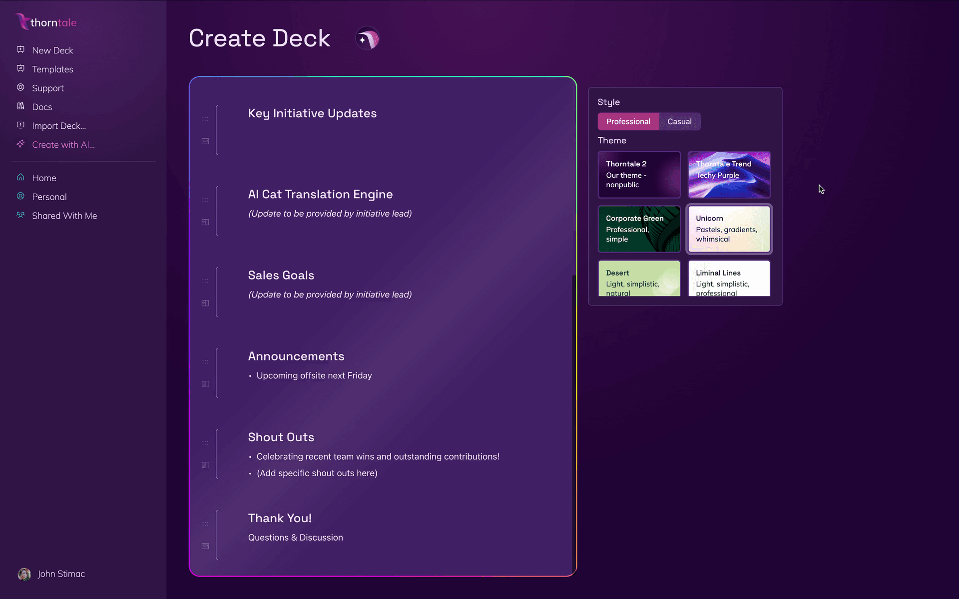 Hero image for Create with Thorntale AI
