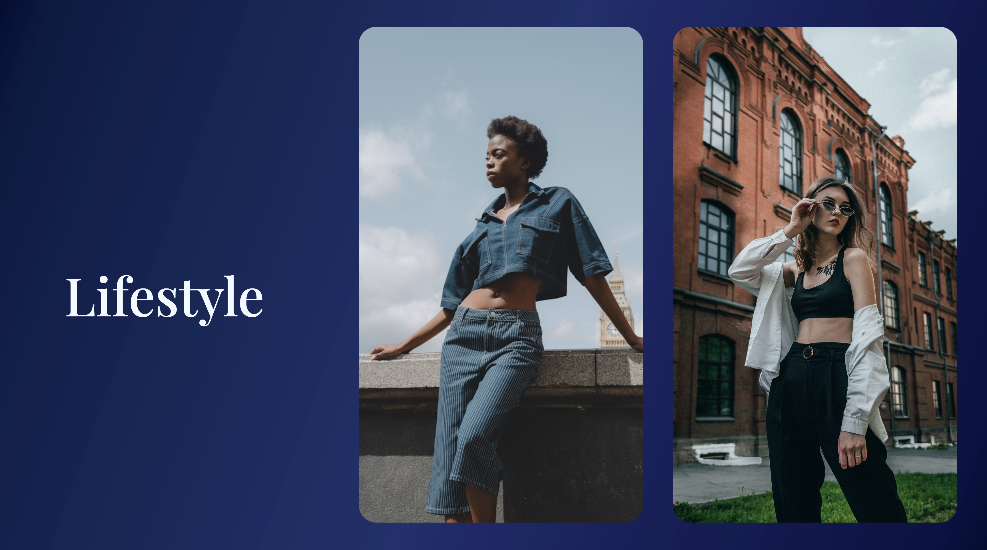 A slide labeled 'Lifestyle' with portraits of two women